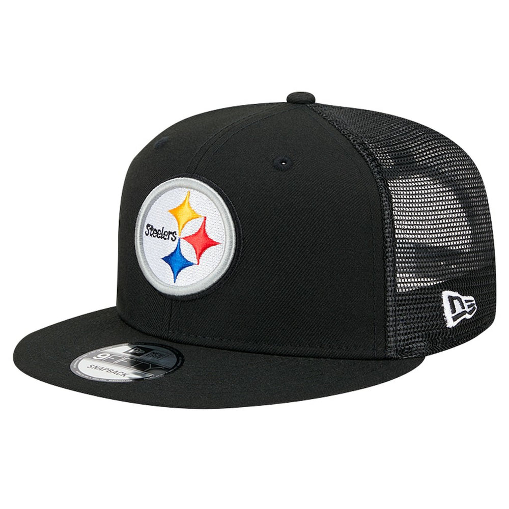 Pittsburgh Steelers New Era Main Trucker 9FIFTY Snapback Hat Black - NFL