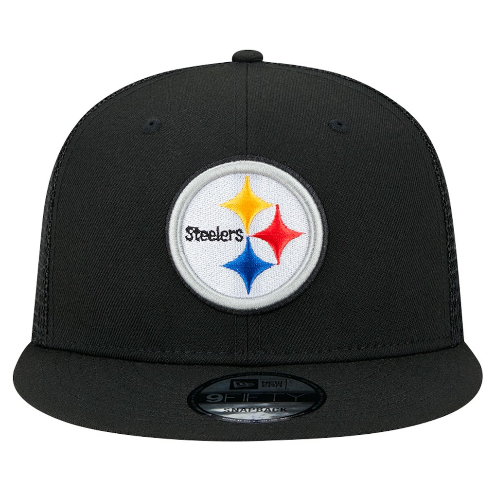 Pittsburgh Steelers New Era Main Trucker 9FIFTY Snapback Hat Black - NFL