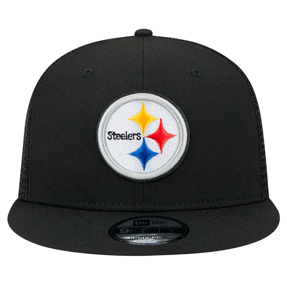 Pittsburgh Steelers New Era Main Trucker 9FIFTY Snapback Hat Black - NFL