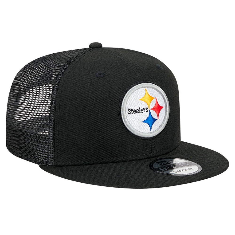 Pittsburgh Steelers New Era Main Trucker 9FIFTY Snapback Hat Black - NFL