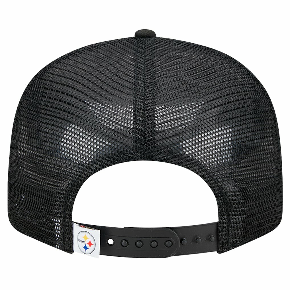 Pittsburgh Steelers New Era Main Trucker 9FIFTY Snapback Hat Black - NFL