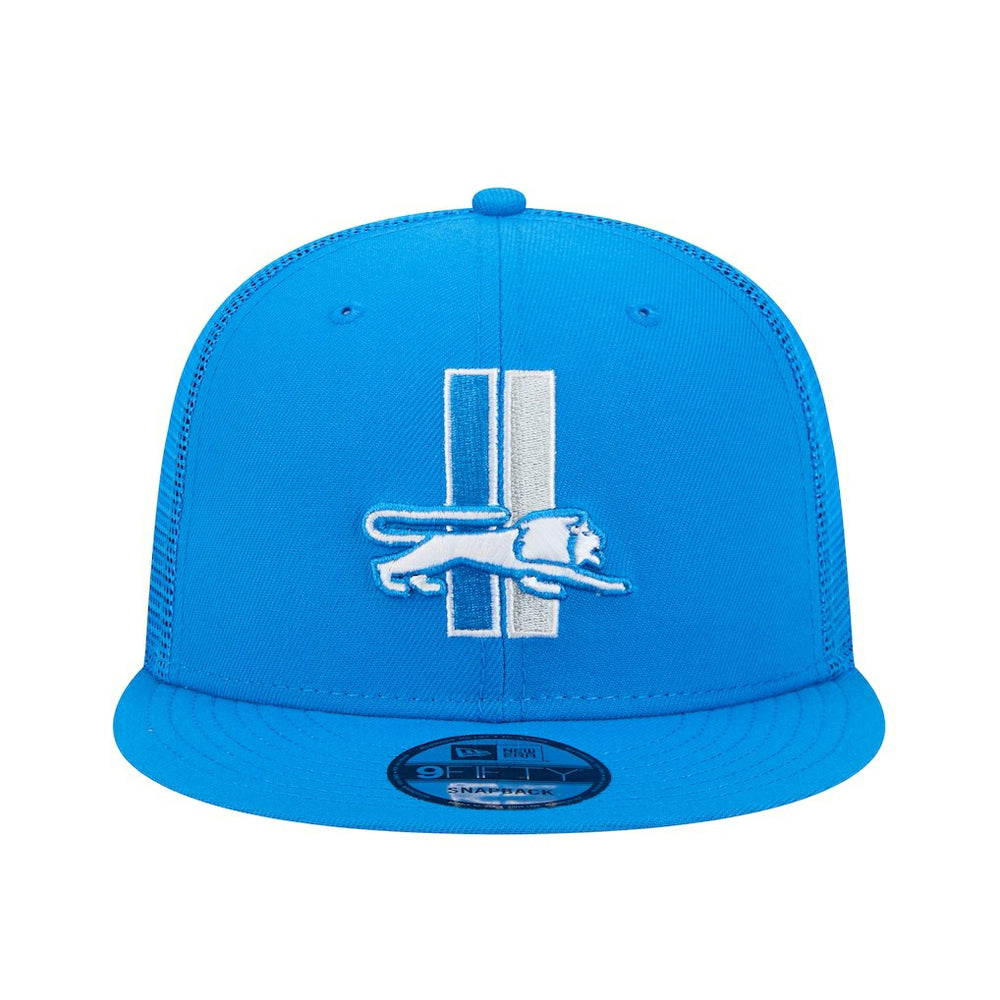Detroit Lions New Era Throwback Main Trucker 9FIFTY Snapback Hat Blue - NFL