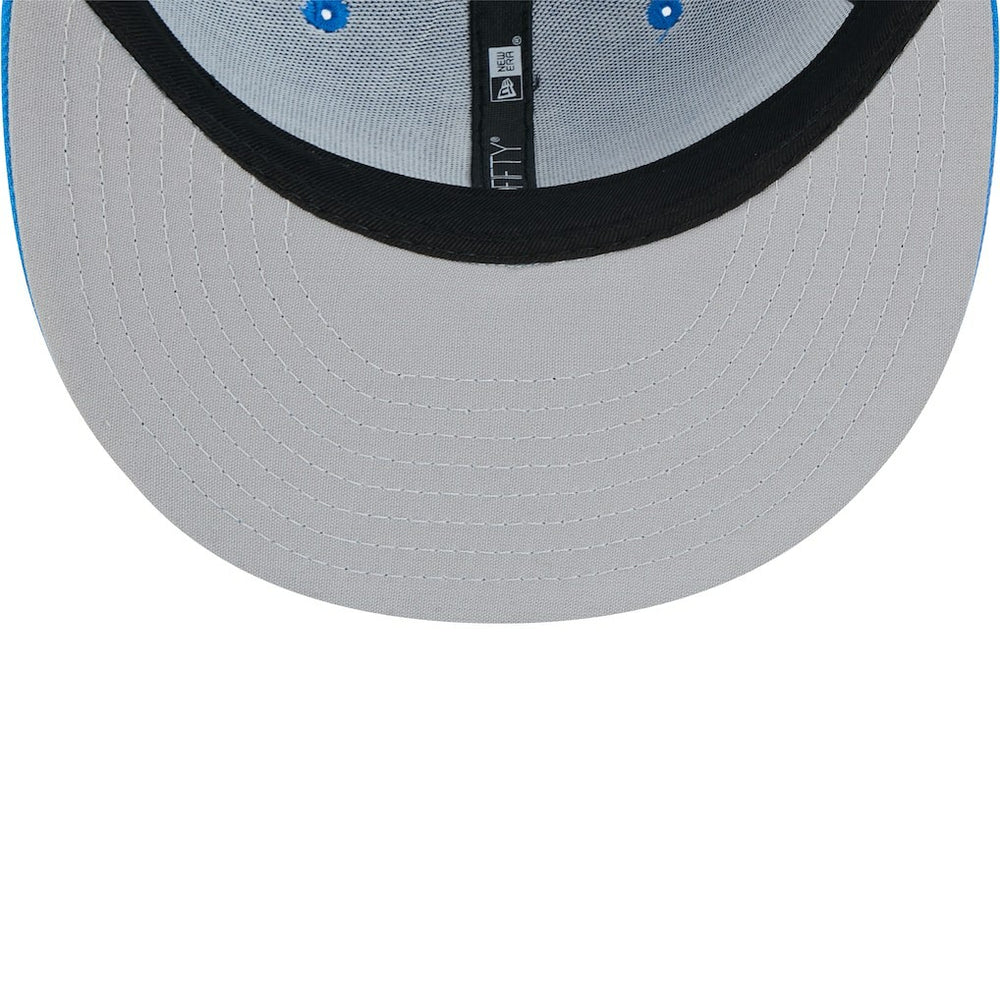 Detroit Lions New Era Throwback Main Trucker 9FIFTY Snapback Hat Blue - NFL