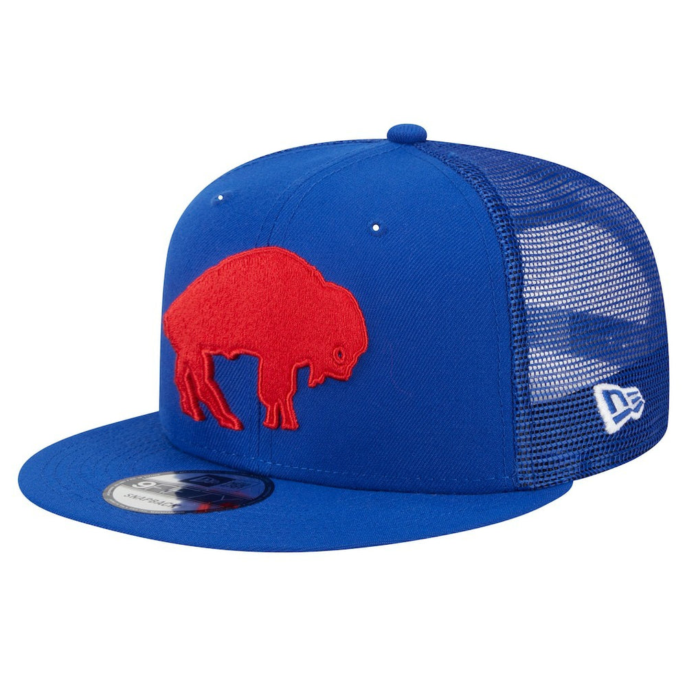 Buffalo Bills New Era Throwback Main Trucker 9FIFTY Snapback Hat Royal - NFL