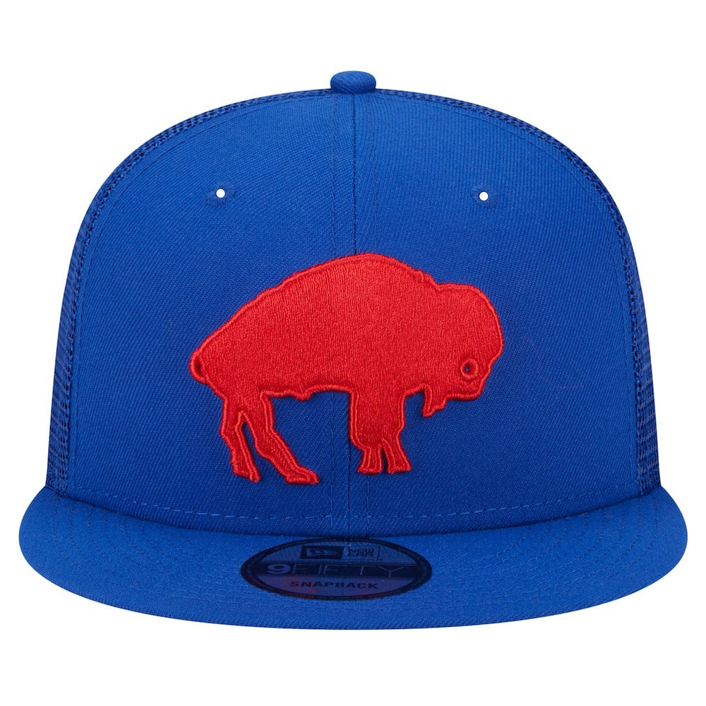 Buffalo Bills New Era Throwback Main Trucker 9FIFTY Snapback Hat Royal - NFL
