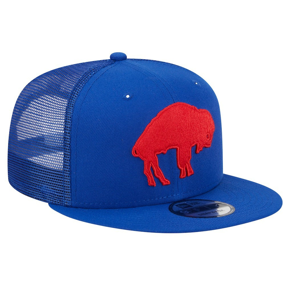 Buffalo Bills New Era Throwback Main Trucker 9FIFTY Snapback Hat Royal - NFL