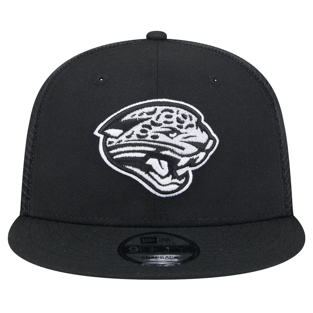 New Era Jacksonville Jaguars Black Main Trucker 9FIFTY Snapback Hat - NFL