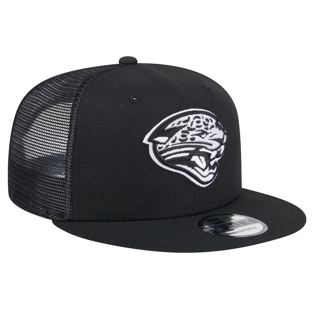New Era Jacksonville Jaguars Black Main Trucker 9FIFTY Snapback Hat - NFL