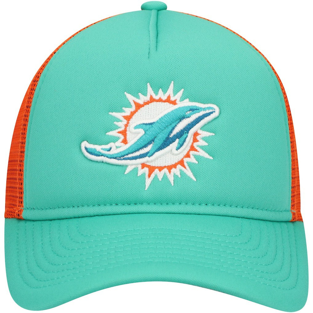 Miami Dolphins New Era Youth A-Frame 9FORTY Trucker Adjustable Hat Aqua - NFL