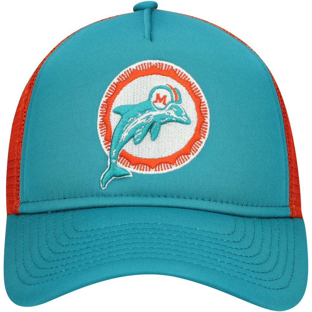 Miami Dolphins New Era Youth A-Frame 9FORTY Trucker Adjustable Hat Aqua - NFL