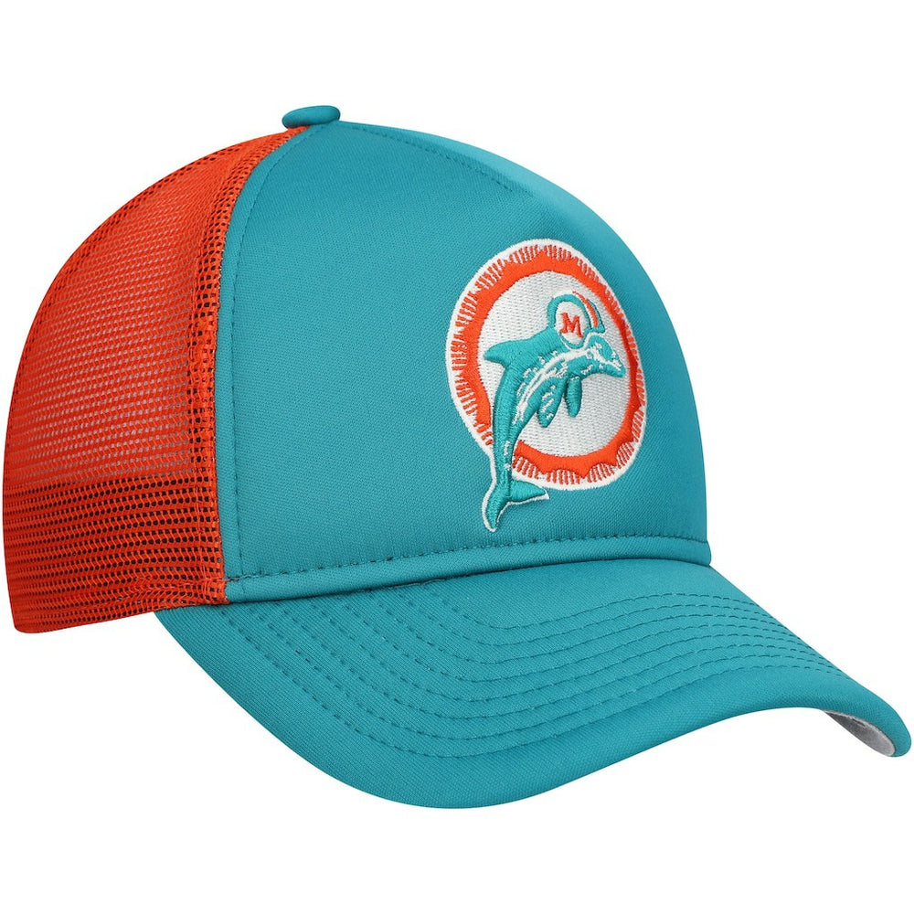 Miami Dolphins New Era Youth A-Frame 9FORTY Trucker Adjustable Hat Aqua - NFL