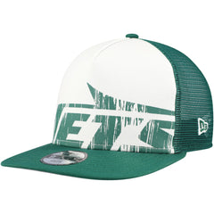 New York Jets New Era Youth Distressed 9FIFTY A-Frame Snapback Hat White/Green - NFL