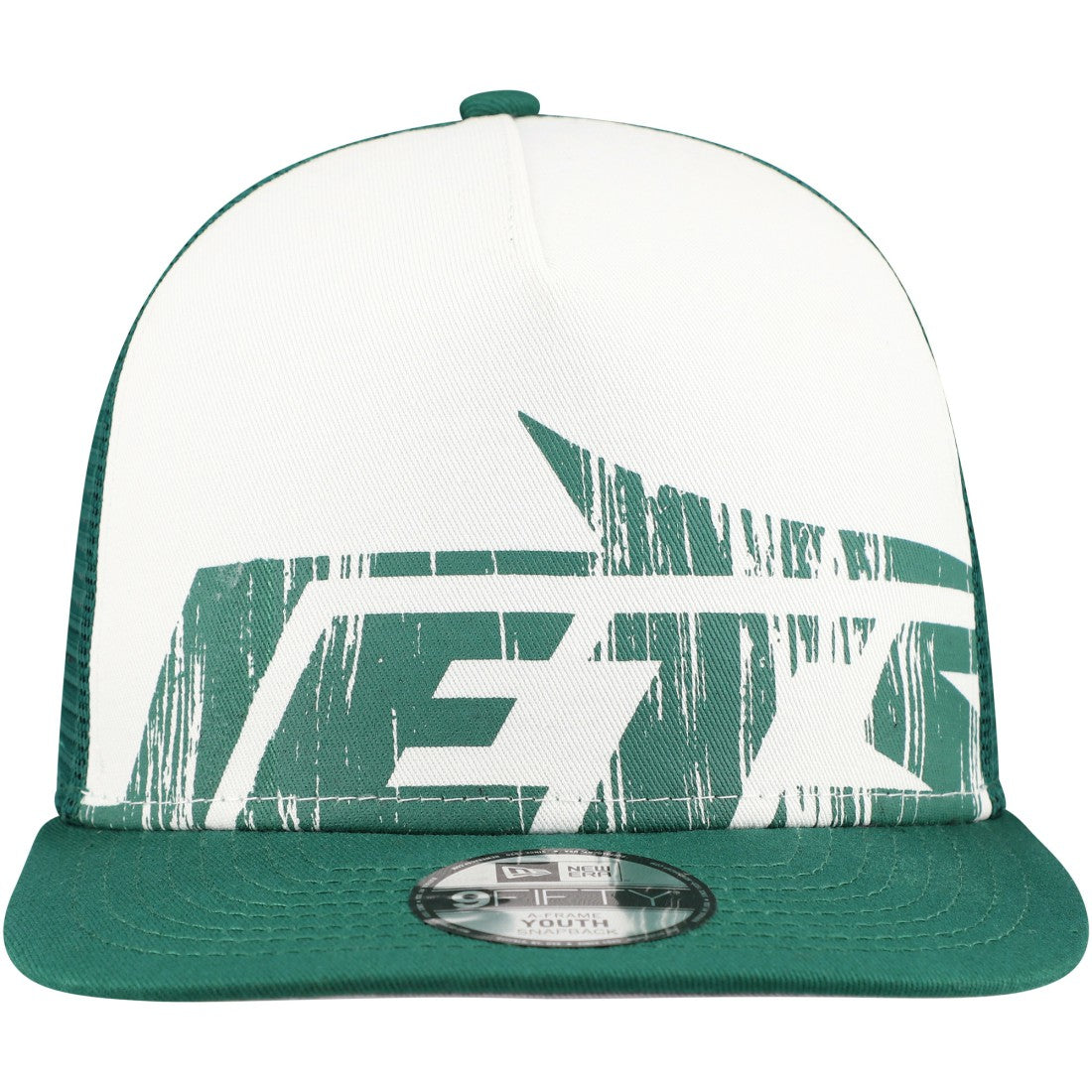 New York Jets New Era Youth Distressed 9FIFTY A-Frame Snapback Hat White/Green - NFL