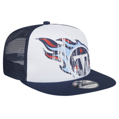 Tennessee Titans New Era Youth Distressed 9FIFTY A-Frame Snapback Hat White/Navy - NFL