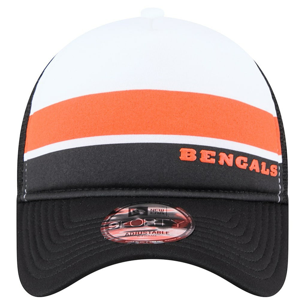 Cincinnati Bengals New Era Youth Sport Night Color Block 9FORTY A-Frame Trucker Adjustable Hat Black - NFL