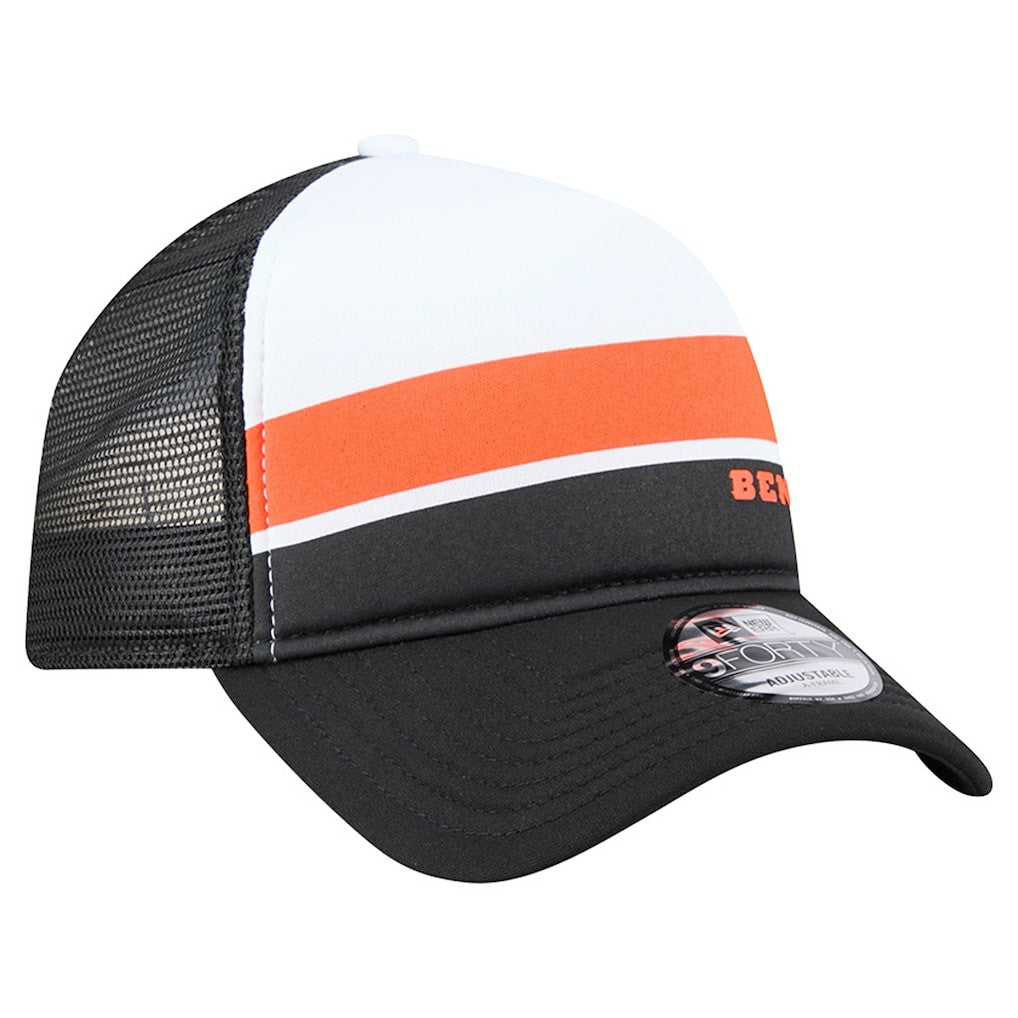 Cincinnati Bengals New Era Youth Sport Night Color Block 9FORTY A-Frame Trucker Adjustable Hat Black - NFL