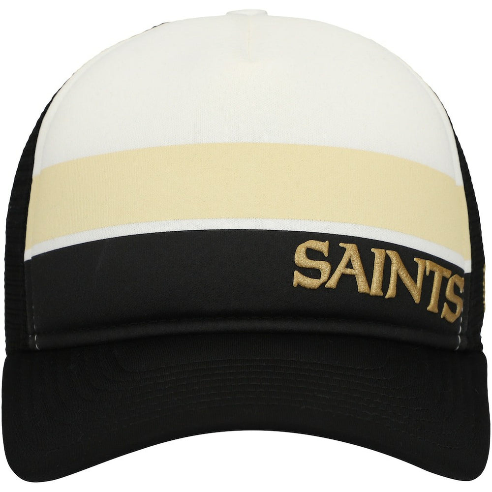 New Orleans Saints New Era Youth Sport Night Color Block 9FORTY A-Frame Trucker Adjustable Hat Black - NFL