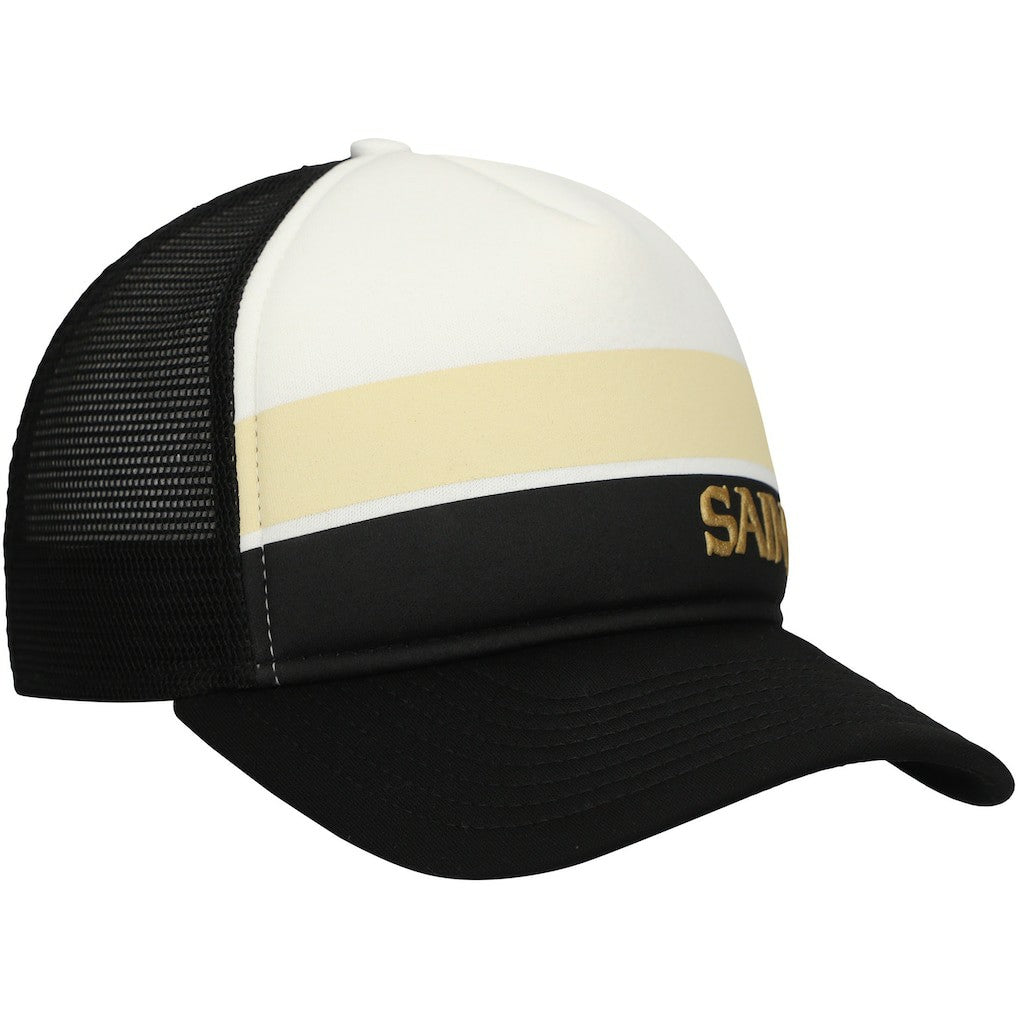New Orleans Saints New Era Youth Sport Night Color Block 9FORTY A-Frame Trucker Adjustable Hat Black - NFL