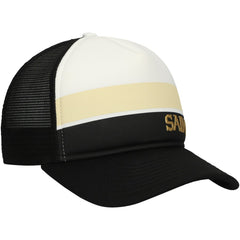 New Orleans Saints New Era Youth Sport Night Color Block 9FORTY A-Frame Trucker Adjustable Hat Black - NFL