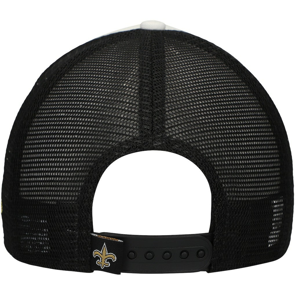New Orleans Saints New Era Youth Sport Night Color Block 9FORTY A-Frame Trucker Adjustable Hat Black - NFL