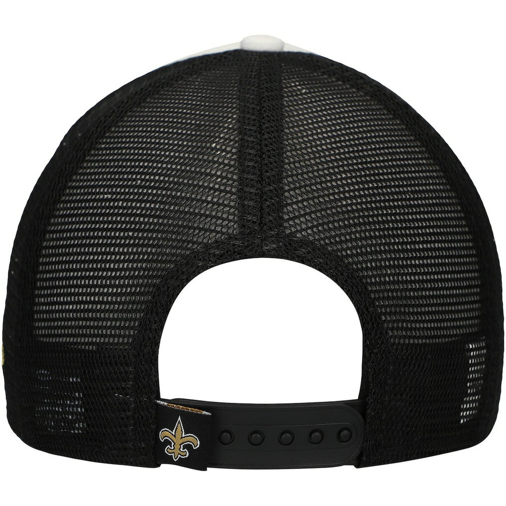 New Orleans Saints New Era Youth Sport Night Color Block 9FORTY A-Frame Trucker Adjustable Hat Black - NFL