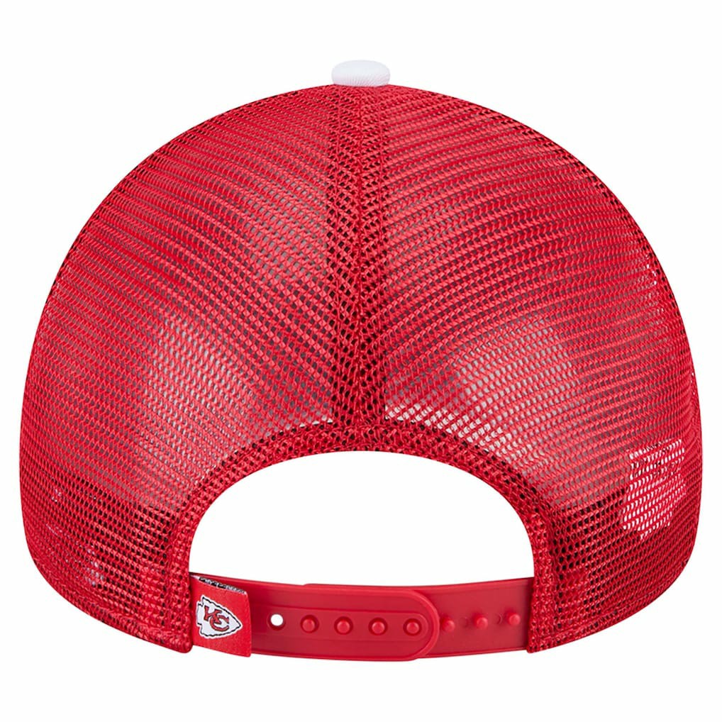 Kansas City Chiefs New Era Youth Sport Night Color Block 9FORTY A-Frame Trucker Adjustable Hat Red - NFL