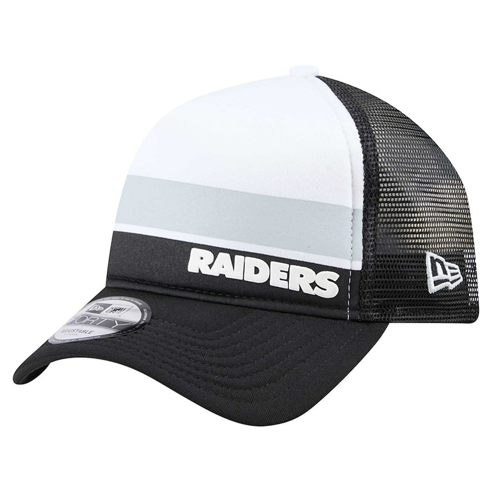 Las Vegas Raiders New Era Youth Sport Night Color Block 9FORTY A-Frame Trucker Adjustable Hat Black - NFL