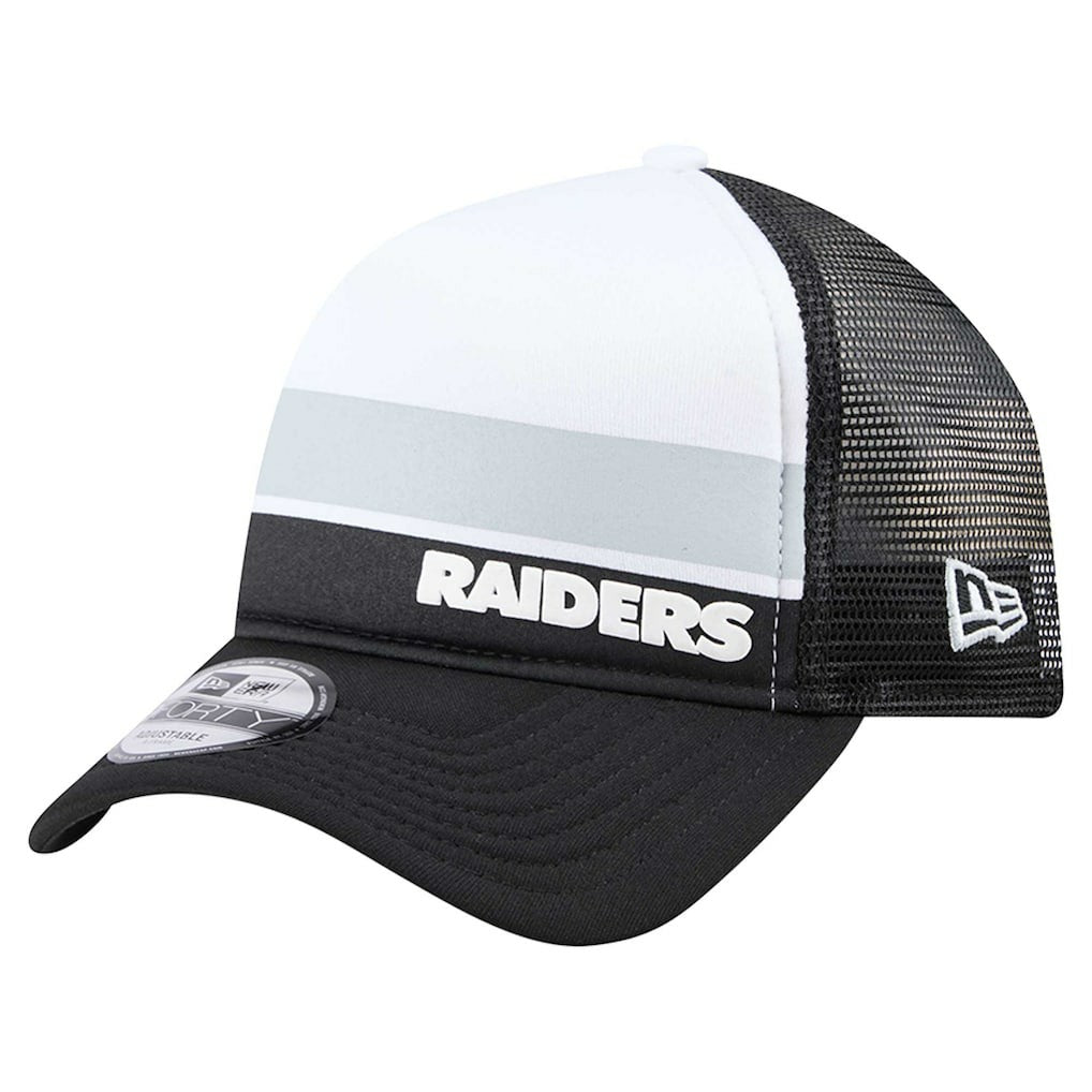 Las Vegas Raiders New Era Youth Sport Night Color Block 9FORTY A-Frame Trucker Adjustable Hat Black - NFL