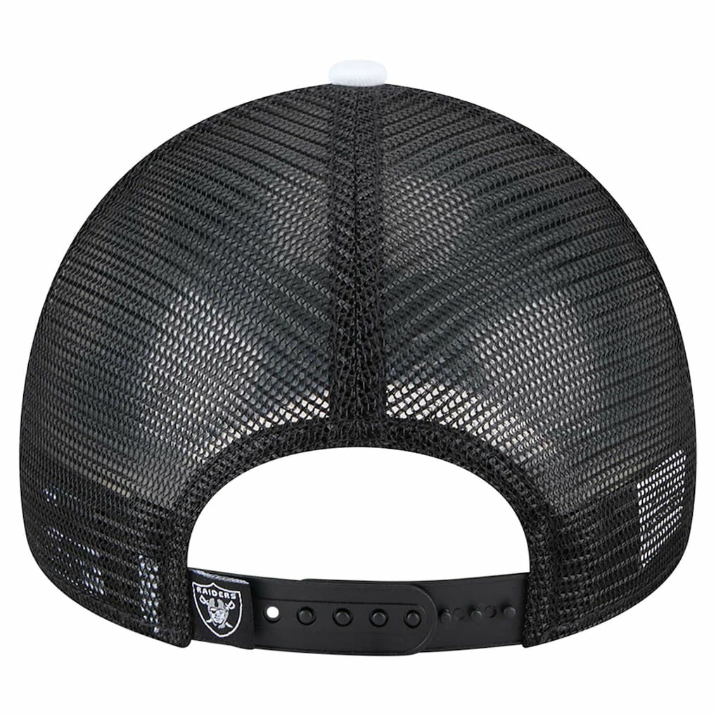 Las Vegas Raiders New Era Youth Sport Night Color Block 9FORTY A-Frame Trucker Adjustable Hat Black - NFL