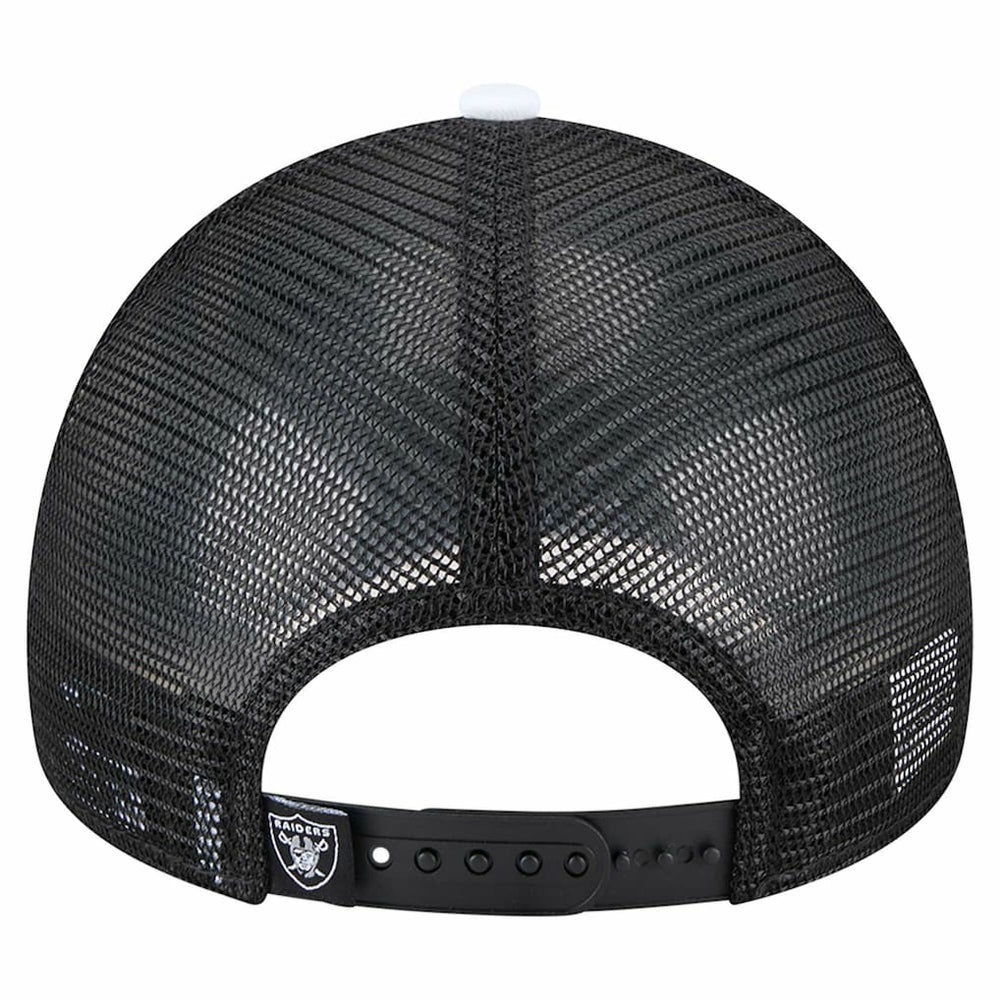 Las Vegas Raiders New Era Youth Sport Night Color Block 9FORTY A-Frame Trucker Adjustable Hat Black - NFL
