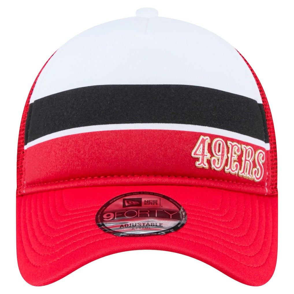 San Francisco 49ers New Era Youth Sport Night Color Block 9FORTY A-Frame Trucker Adjustable Hat Scarlet - NFL