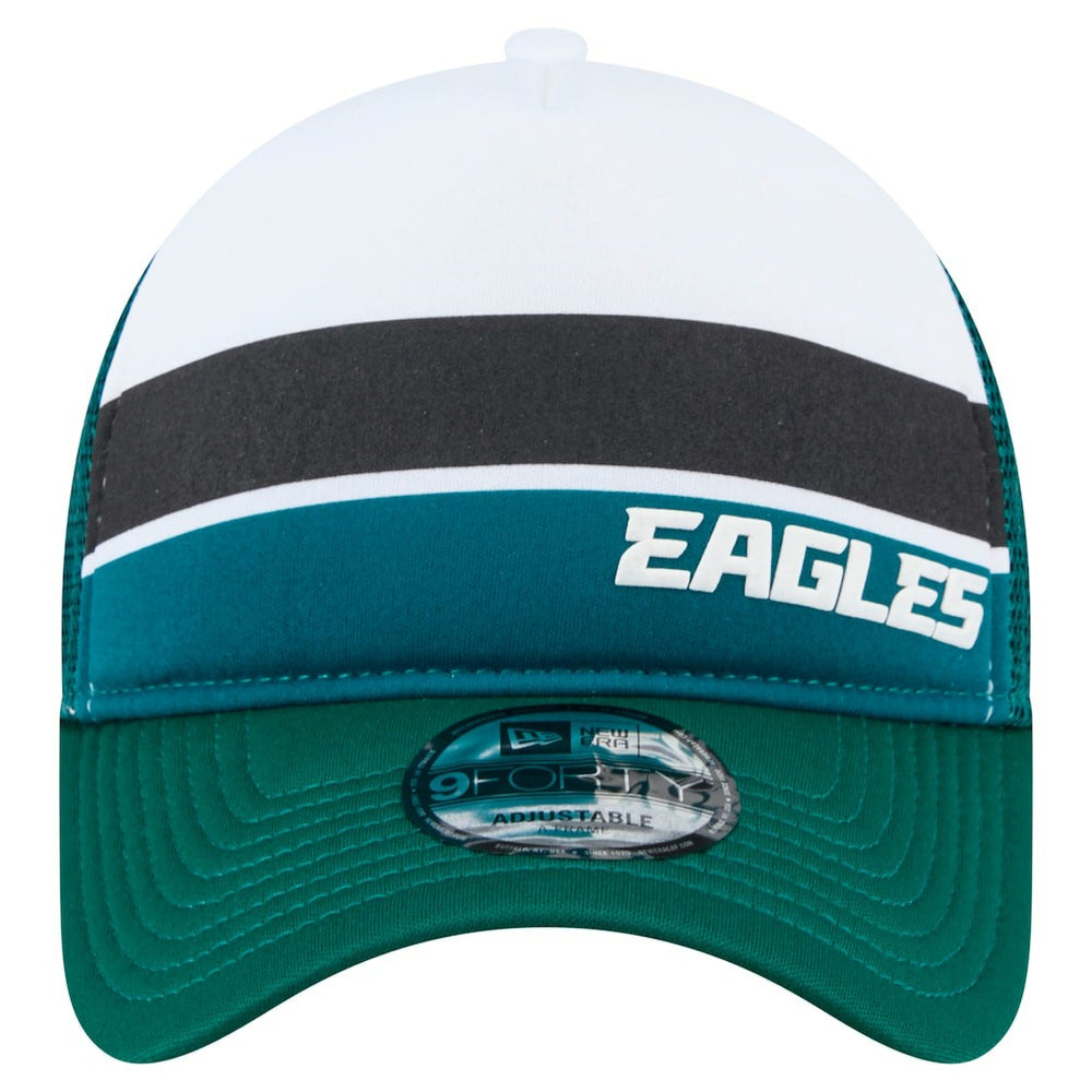 Philadelphia Eagles New Era Preschool Sport Night Color Block 9FORTY A-Frame Trucker Adjustable Hat Midnight Green - NFL