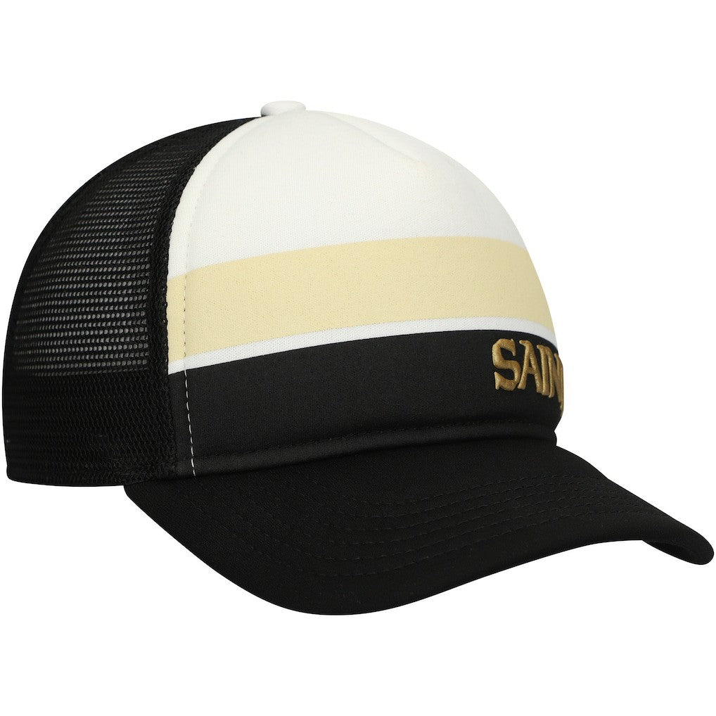 New Orleans Saints New Era Preschool Sport Night Color Block 9FORTY A-Frame Trucker Adjustable Hat Black - NFL