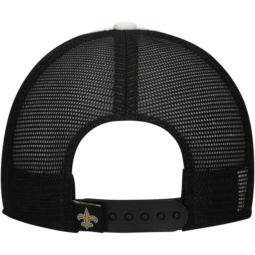New Orleans Saints New Era Preschool Sport Night Color Block 9FORTY A-Frame Trucker Adjustable Hat Black - NFL