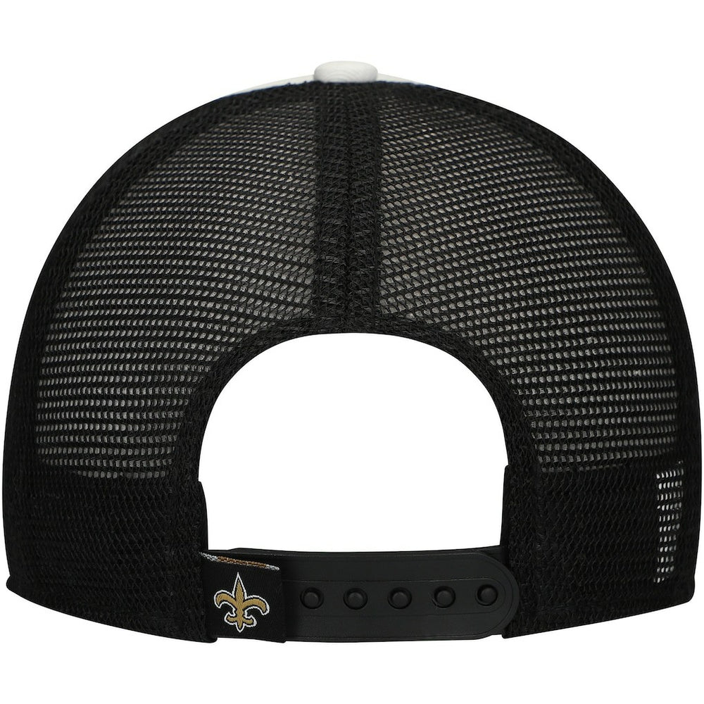 New Orleans Saints New Era Preschool Sport Night Color Block 9FORTY A-Frame Trucker Adjustable Hat Black - NFL