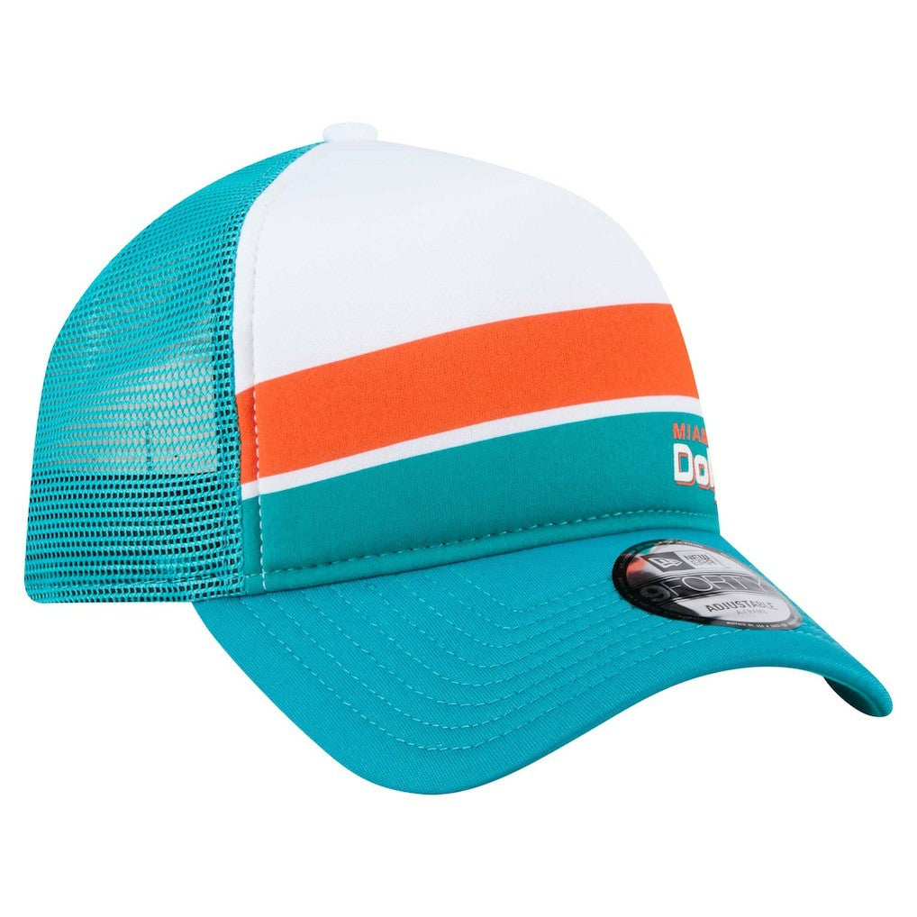 Miami Dolphins New Era Preschool Sport Night Color Block 9FORTY A-Frame Trucker Adjustable Hat Aqua - NFL