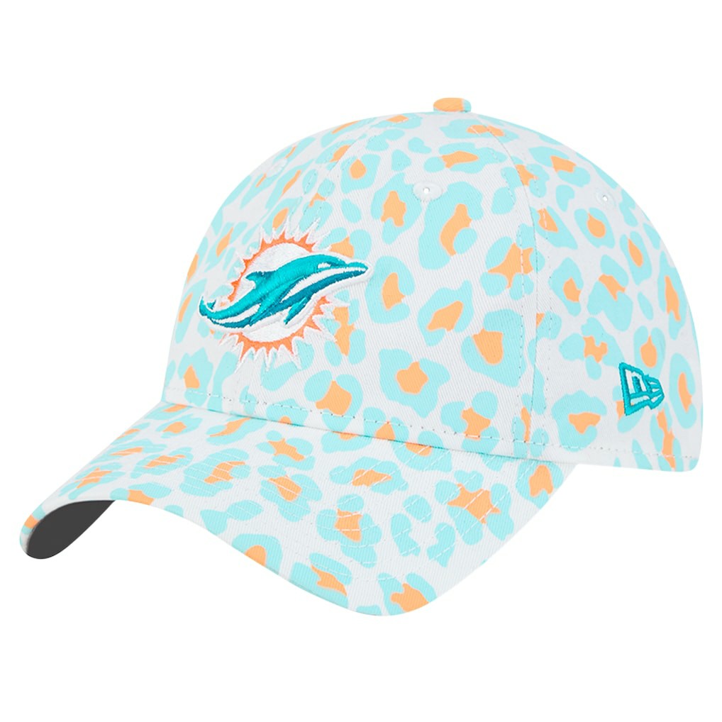 Miami Dolphins New Era Preschool Active Leopard 9TWENTY Adjustable Hat White - NFL