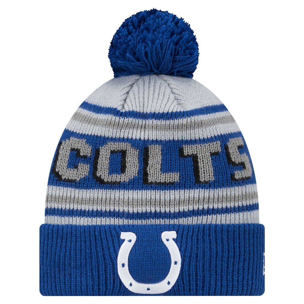 Indianapolis Colts New Era Youth Main Cuffed Knit Hat with Pom Royal - NFL