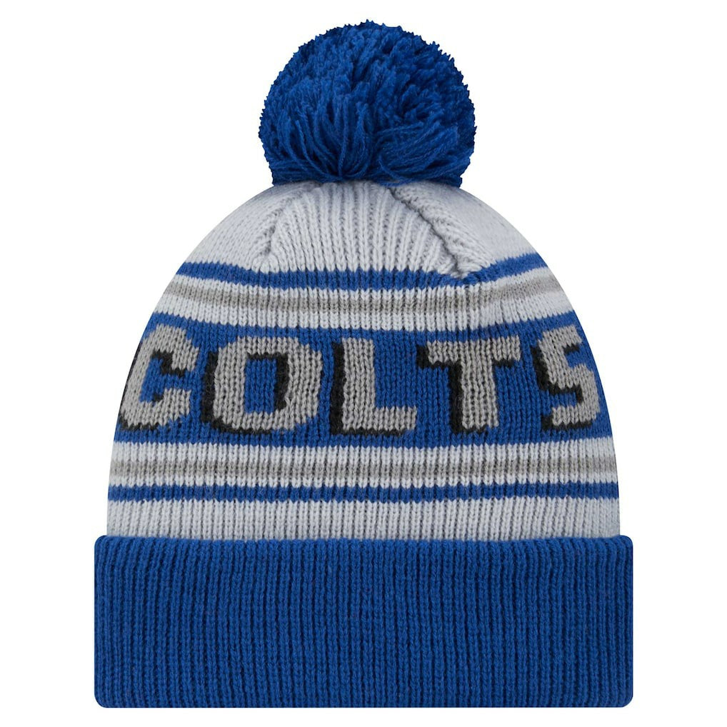 Indianapolis Colts New Era Youth Main Cuffed Knit Hat with Pom Royal - NFL