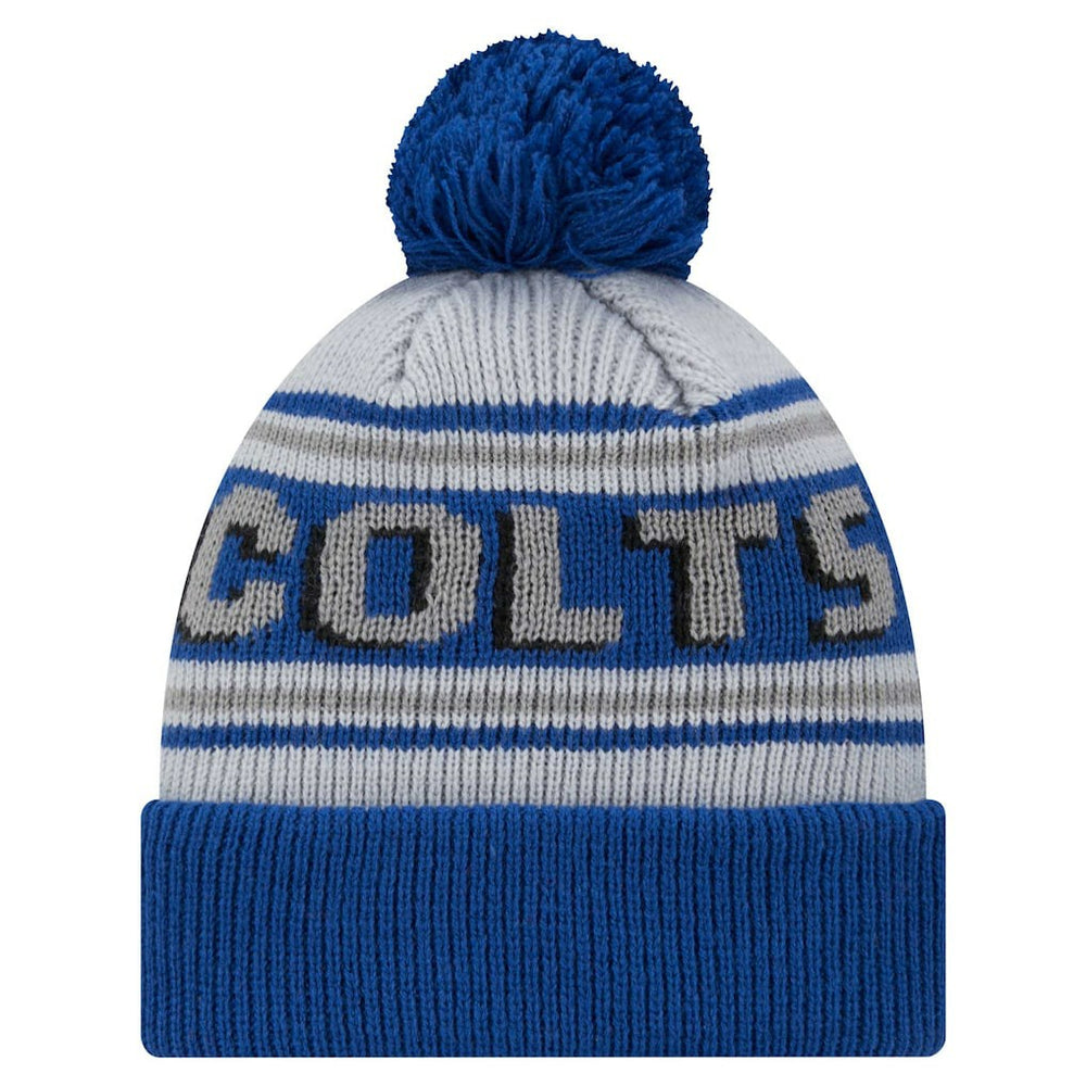 Indianapolis Colts New Era Youth Main Cuffed Knit Hat with Pom Royal - NFL