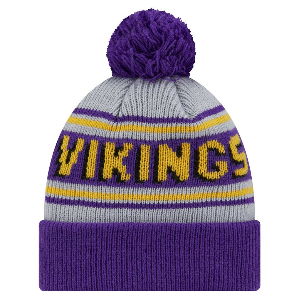 Minnesota Vikings New Era Youth Main Cuffed Knit Hat with Pom Purple - NFL