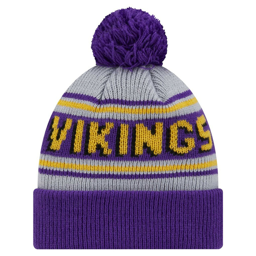 Minnesota Vikings New Era Youth Main Cuffed Knit Hat with Pom Purple - NFL