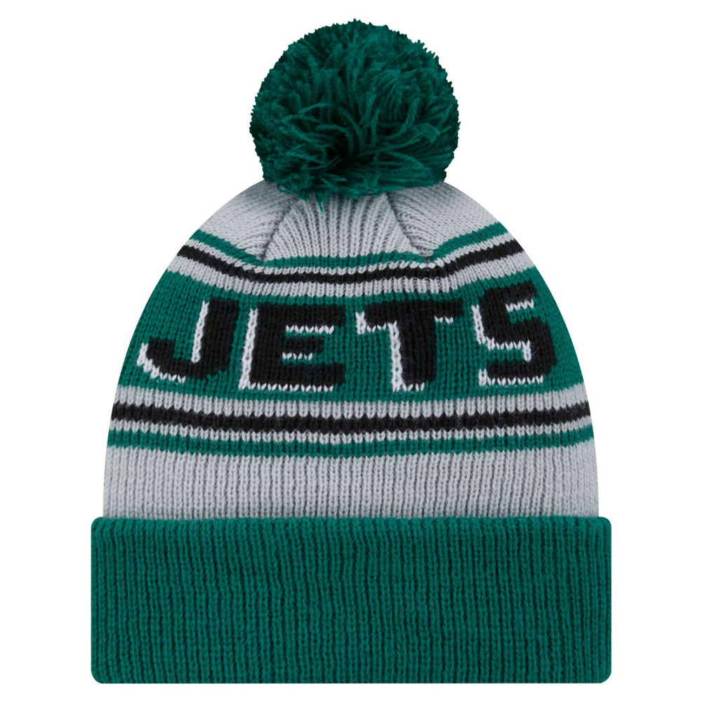 New York Jets New Era Youth Main Cuffed Knit Hat with Pom Green - NFL