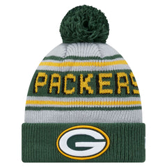 Green Bay Packers New Era Youth Main Cuffed Knit Hat with Pom Green - NFL