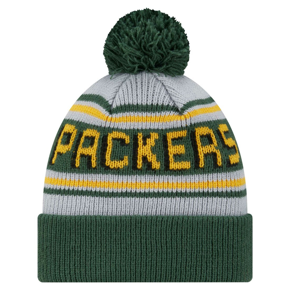 Green Bay Packers New Era Youth Main Cuffed Knit Hat with Pom Green - NFL