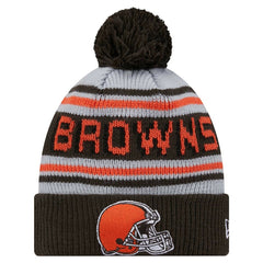 Cleveland Browns New Era Youth Main Cuffed Knit Hat with Pom Brown - NFL