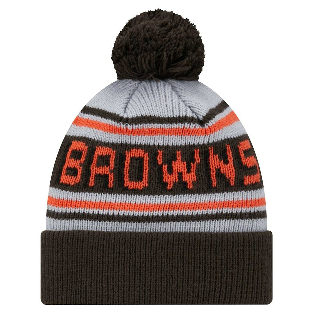 Cleveland Browns New Era Youth Main Cuffed Knit Hat with Pom Brown - NFL