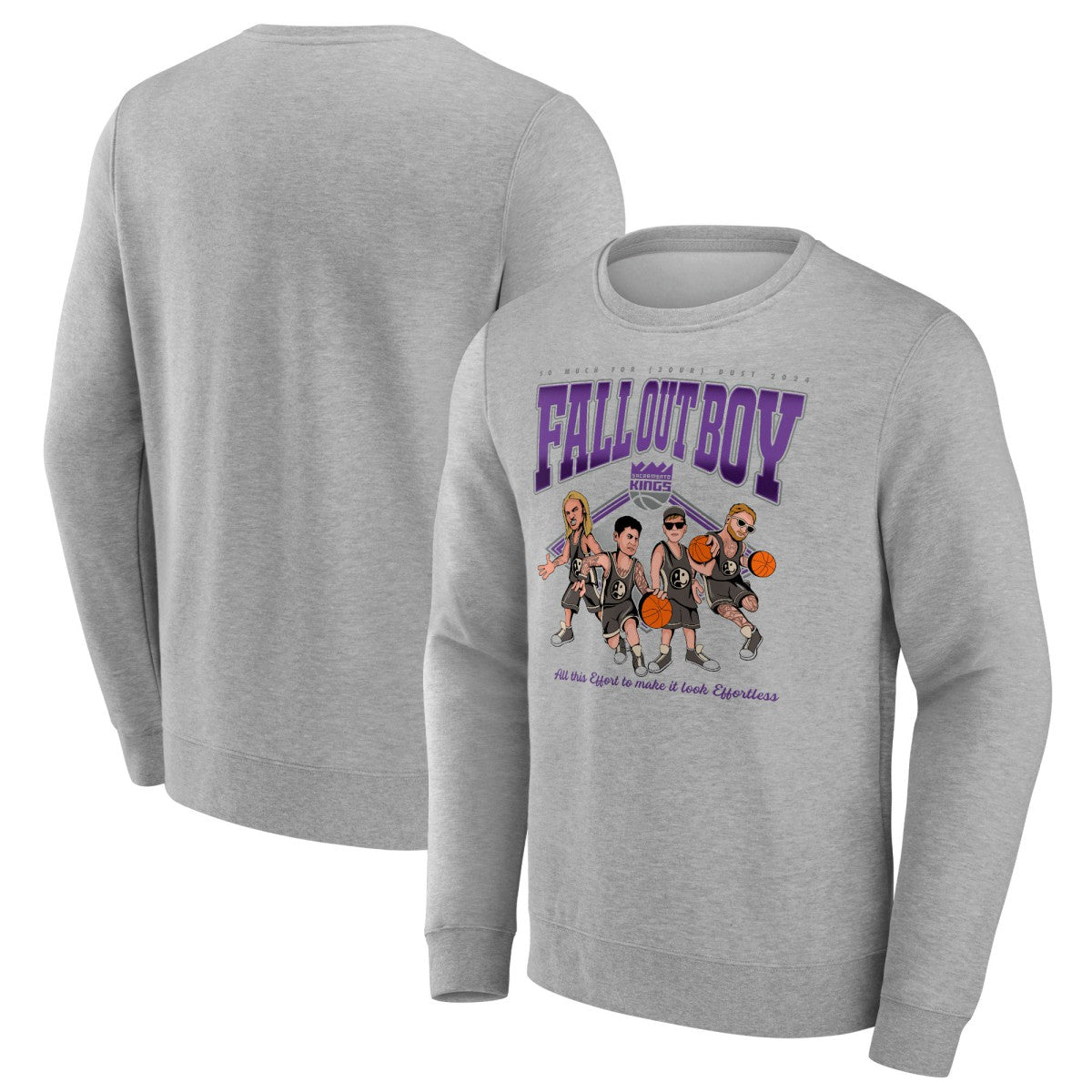 Fanatics - Fall Out Boy x Sacramento Kings So Much For (2our) Dust Fleece Pullover Sweatshirt - Gray
