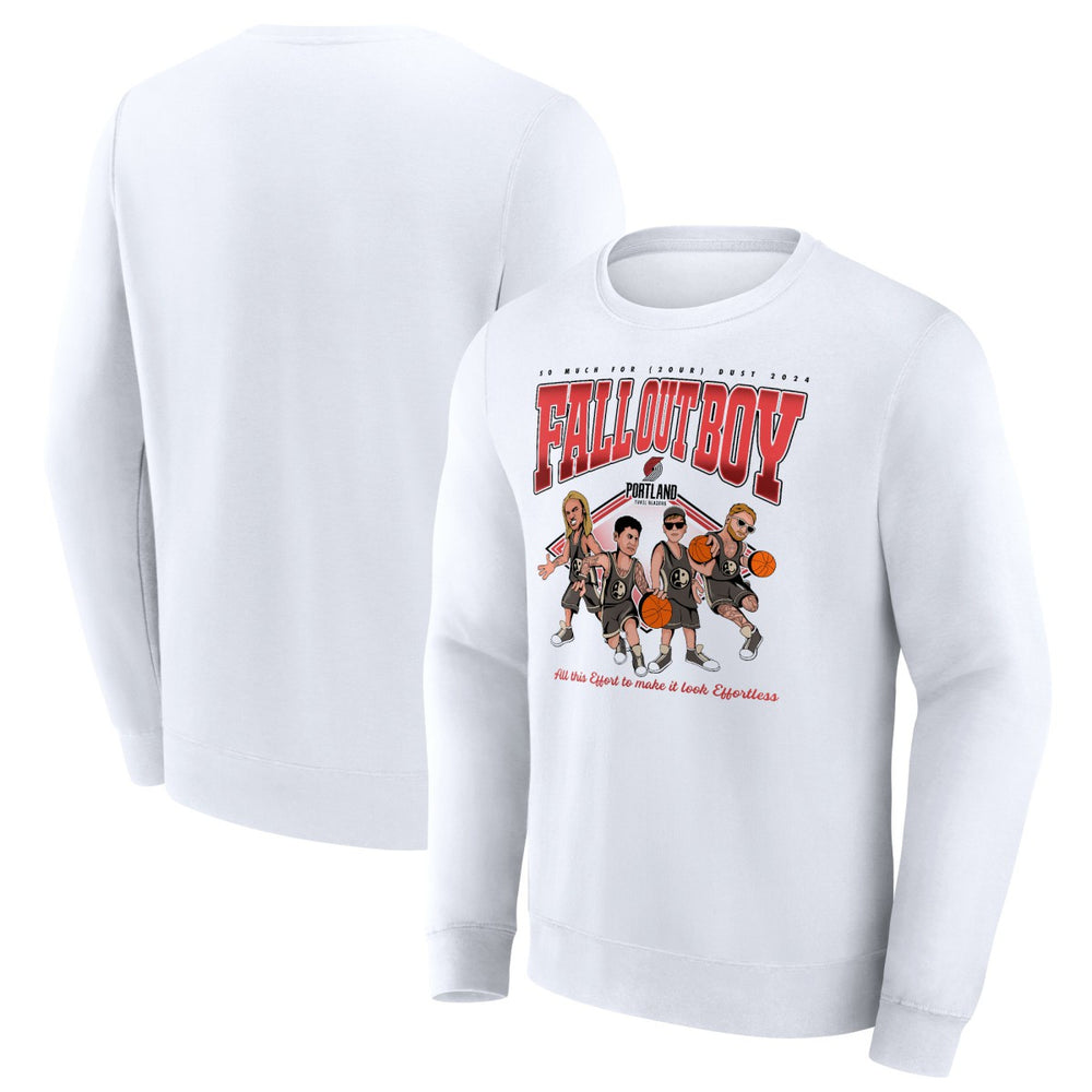 Fanatics - Fall Out Boy x Portland Trail Blazers So Much For (2our) Dust Fleece Pullover Sweatshirt - White