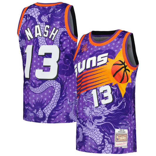 Steve Nash Phoenix Suns 1996/97 Hardwood Classics Asian Heritage 6.0 Swingman Throwback Player Jersey - Purple | NBA Jerseys